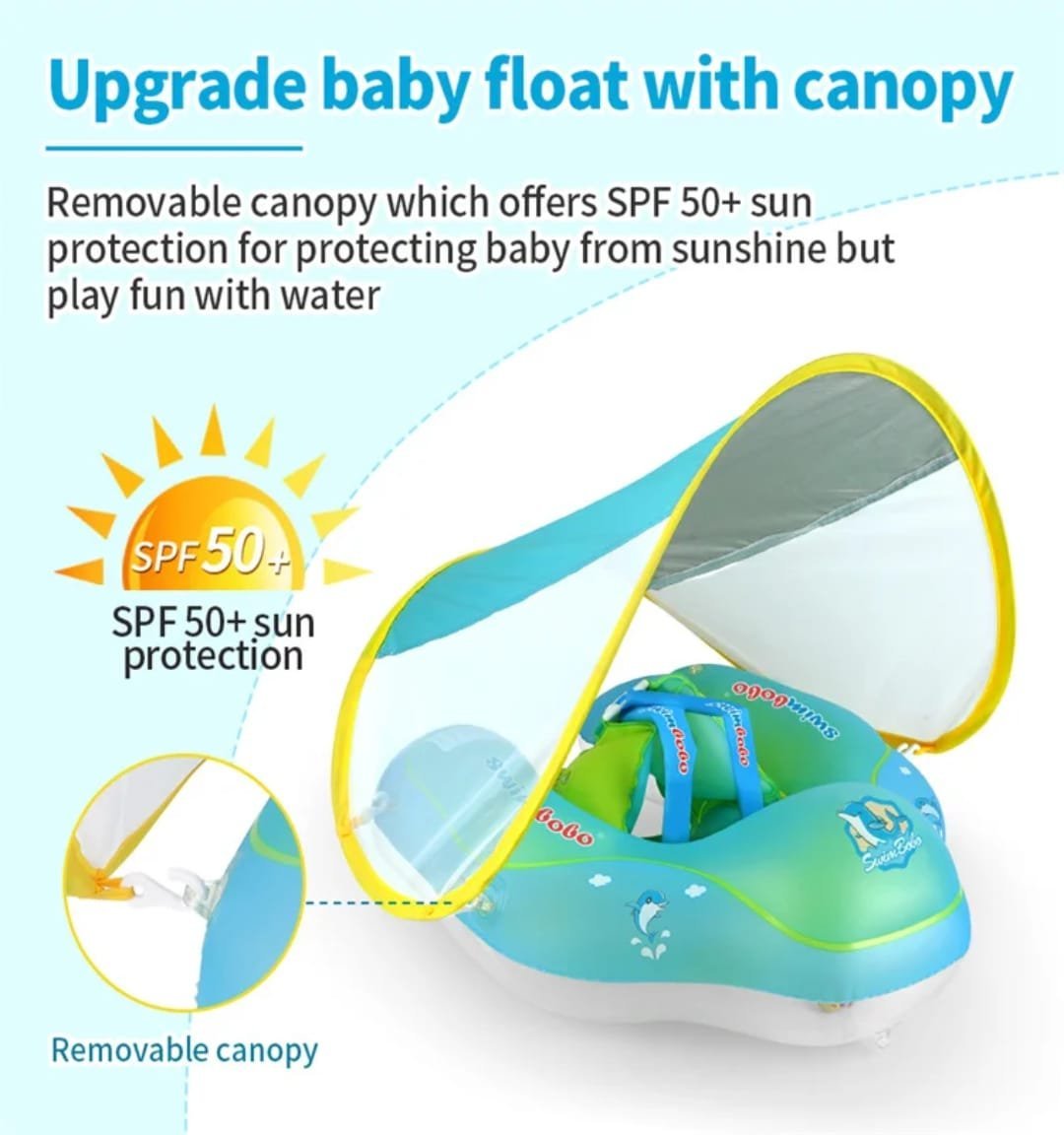 👶🌊 عوامة الأطفال مع مضلة – أمان وثبات في الماء 🛟 - Image 6