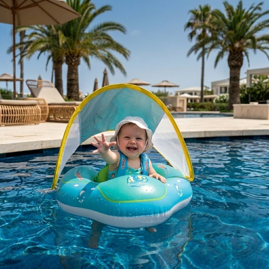 👶🌊 عوامة الأطفال مع مضلة – أمان وثبات في الماء 🛟 - Image 3