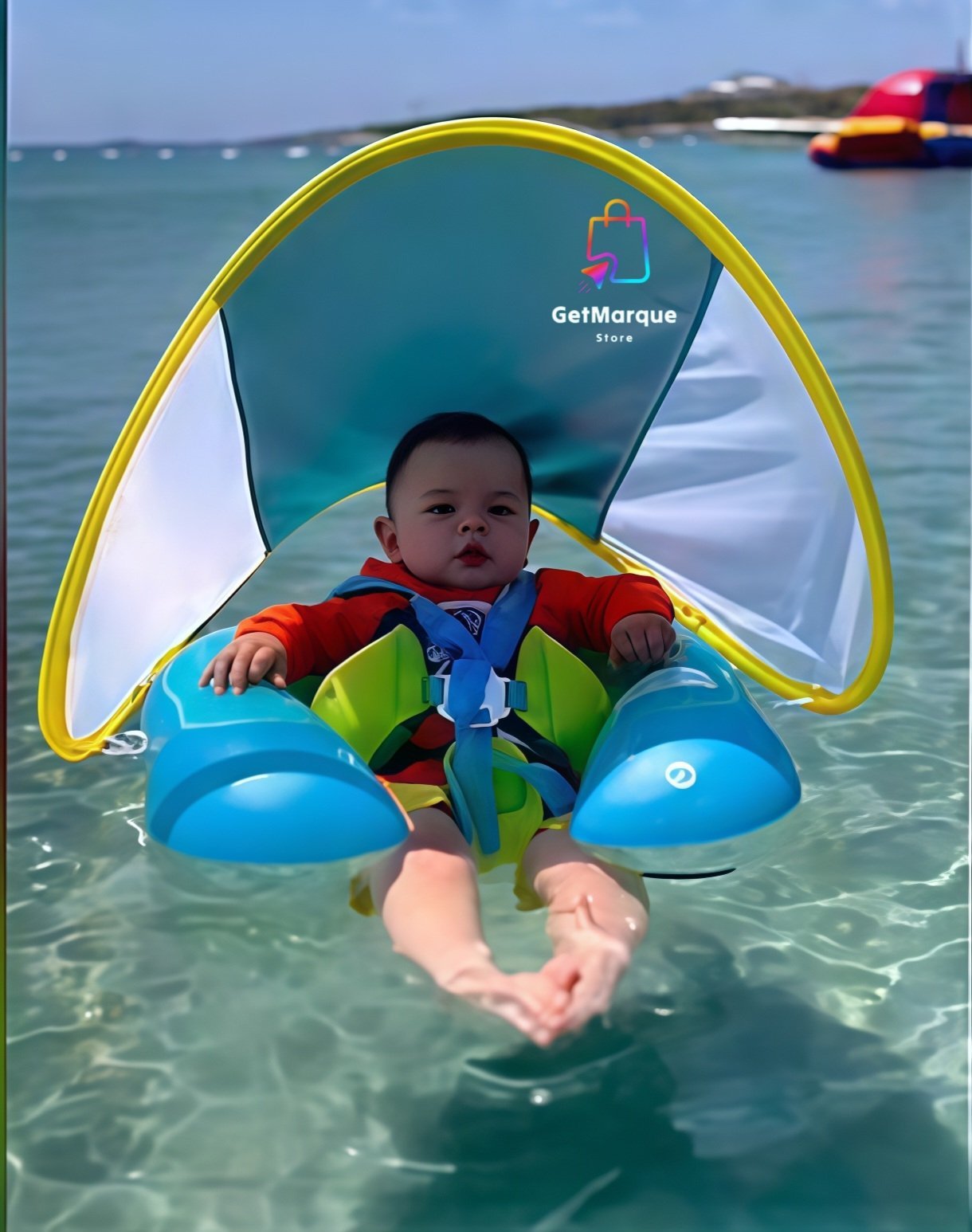 👶🌊 عوامة الأطفال مع مضلة – أمان وثبات في الماء 🛟 - Image 4